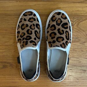 UGG Tan and Black Animal Print Slip-Ons